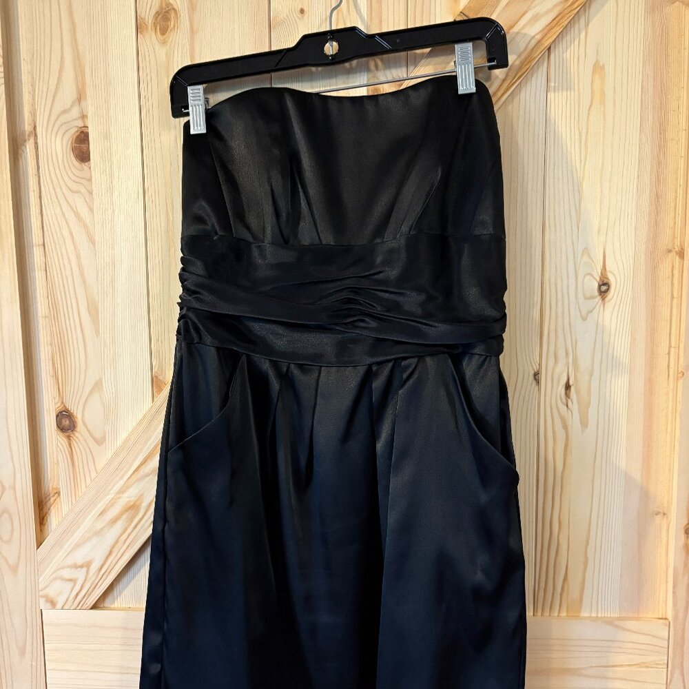 David's bridal Black Cocktail / Bridesmaid Strapless Dress Size 10